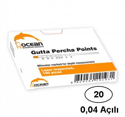 Ocean 20 No 0.04 Açılı Gutta Percha Points - 1